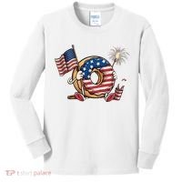 Funny 4th Of July Independence Donut Touch My Freedom Kids Long Sleeve Shirt thumb 0