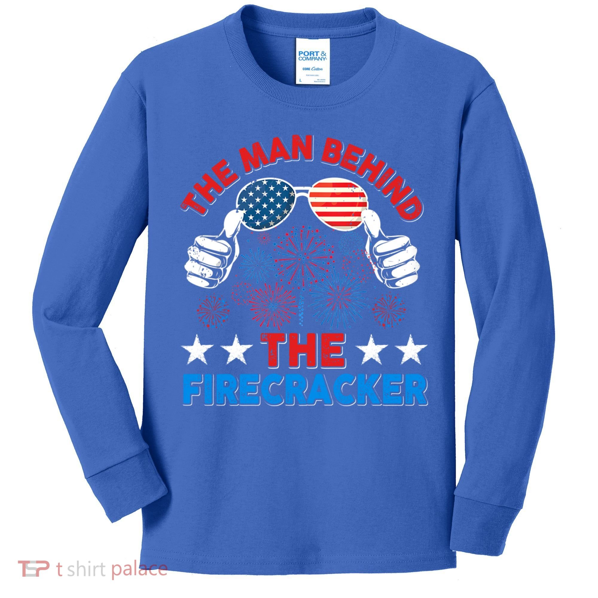 Funny 4th Of July The Behind The Firecracker Patriotic Gift Kids Long Sleeve Shirt
