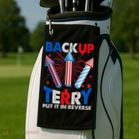 Fouth 4th Of July Back Up Terry Put It In Reverse Golf Towel thumb 2