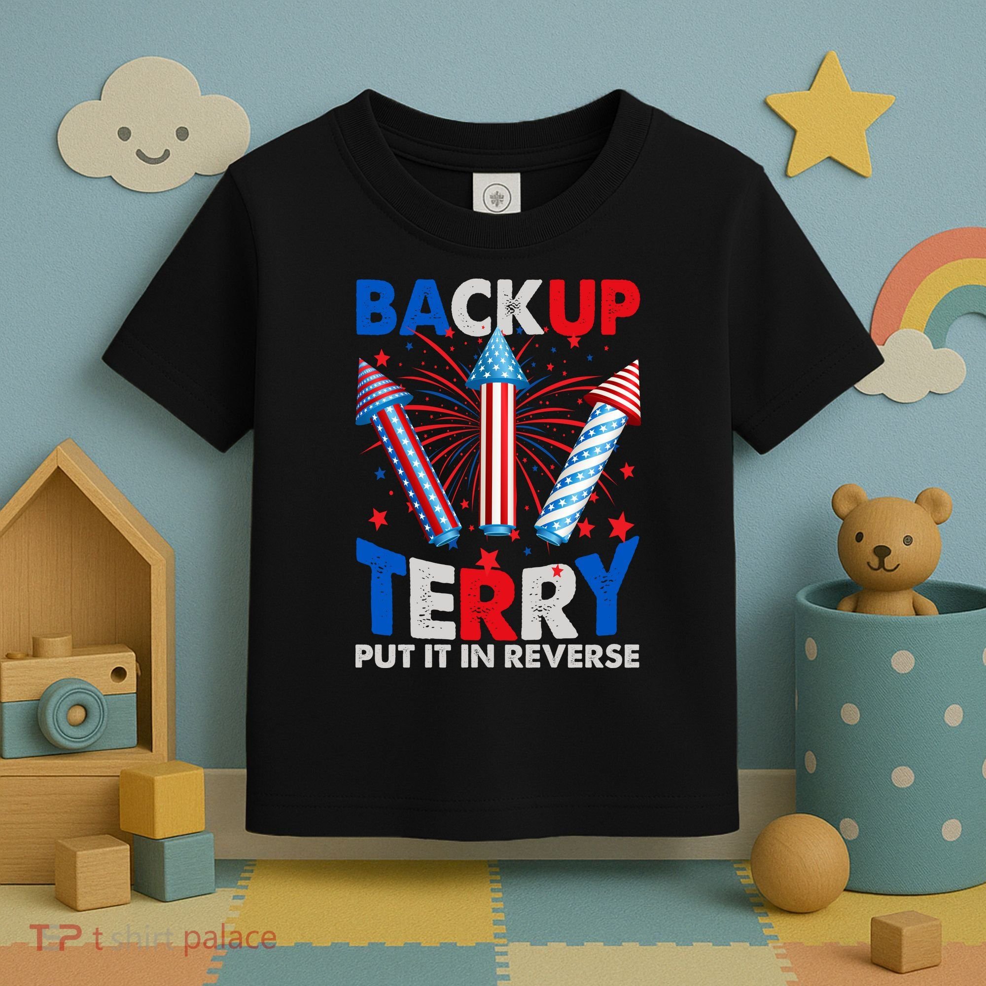 Fouth 4th Of July Back Up Terry Put It In Reverse Toddler T-Shirt