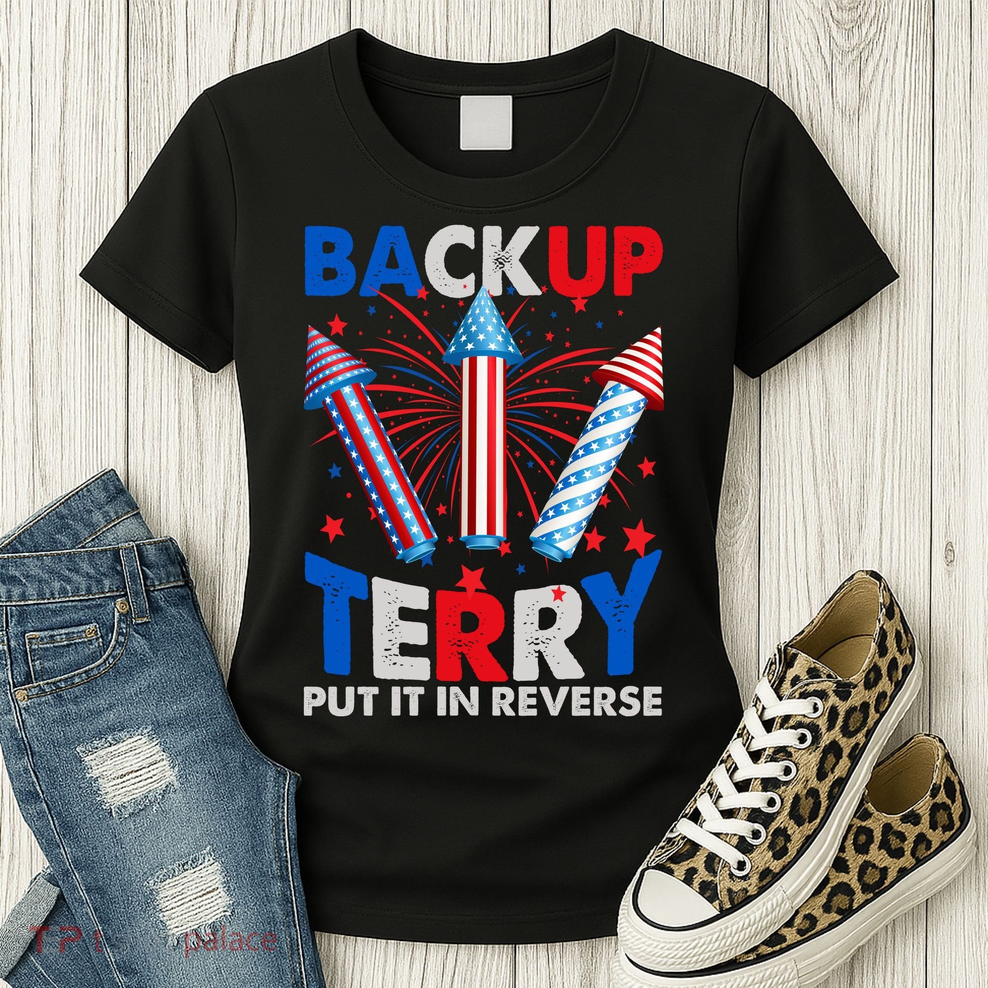 Fouth 4th Of July Back Up Terry Put It In Reverse Women's T-Shirt
