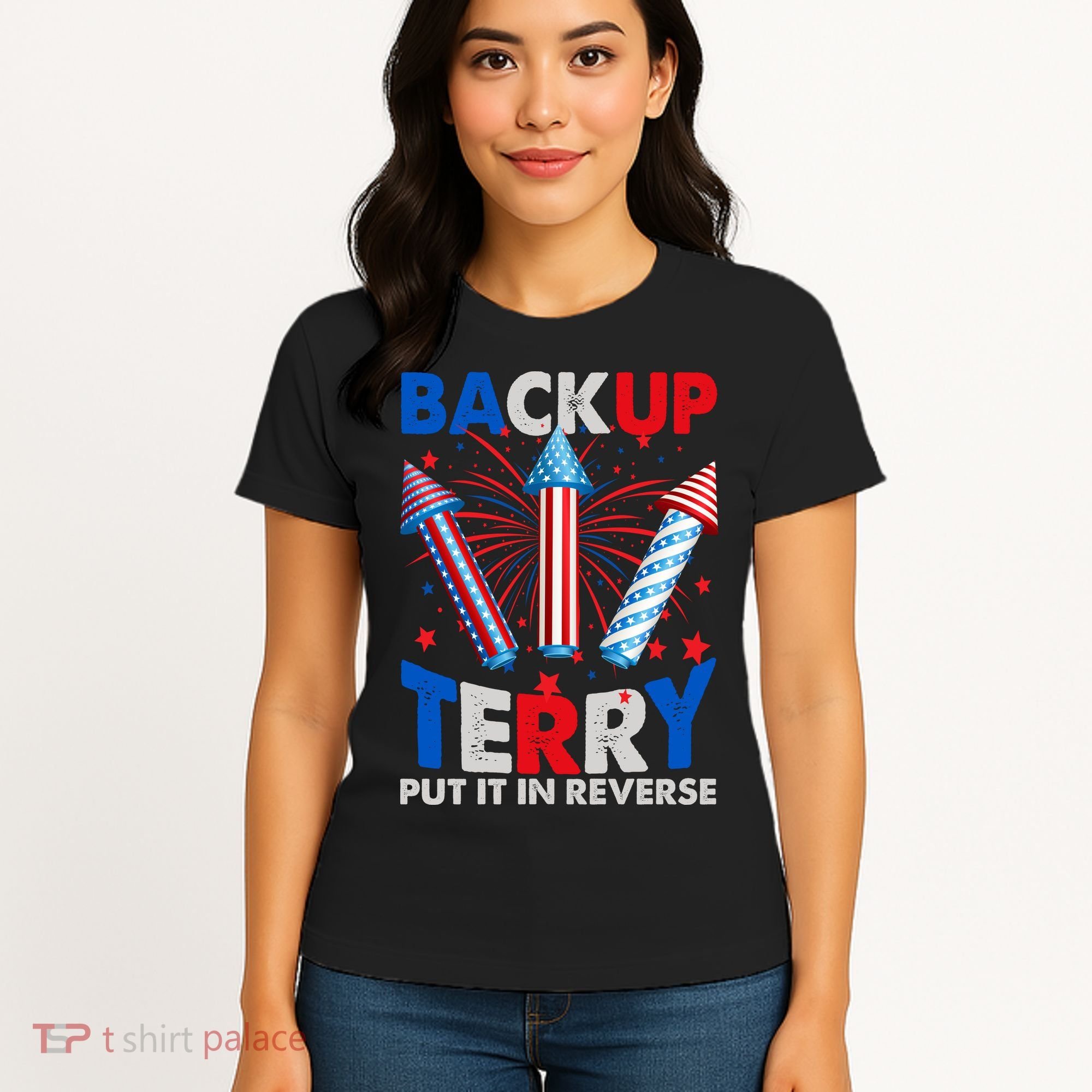 Fouth 4th Of July Back Up Terry Put It In Reverse Women's T-Shirt