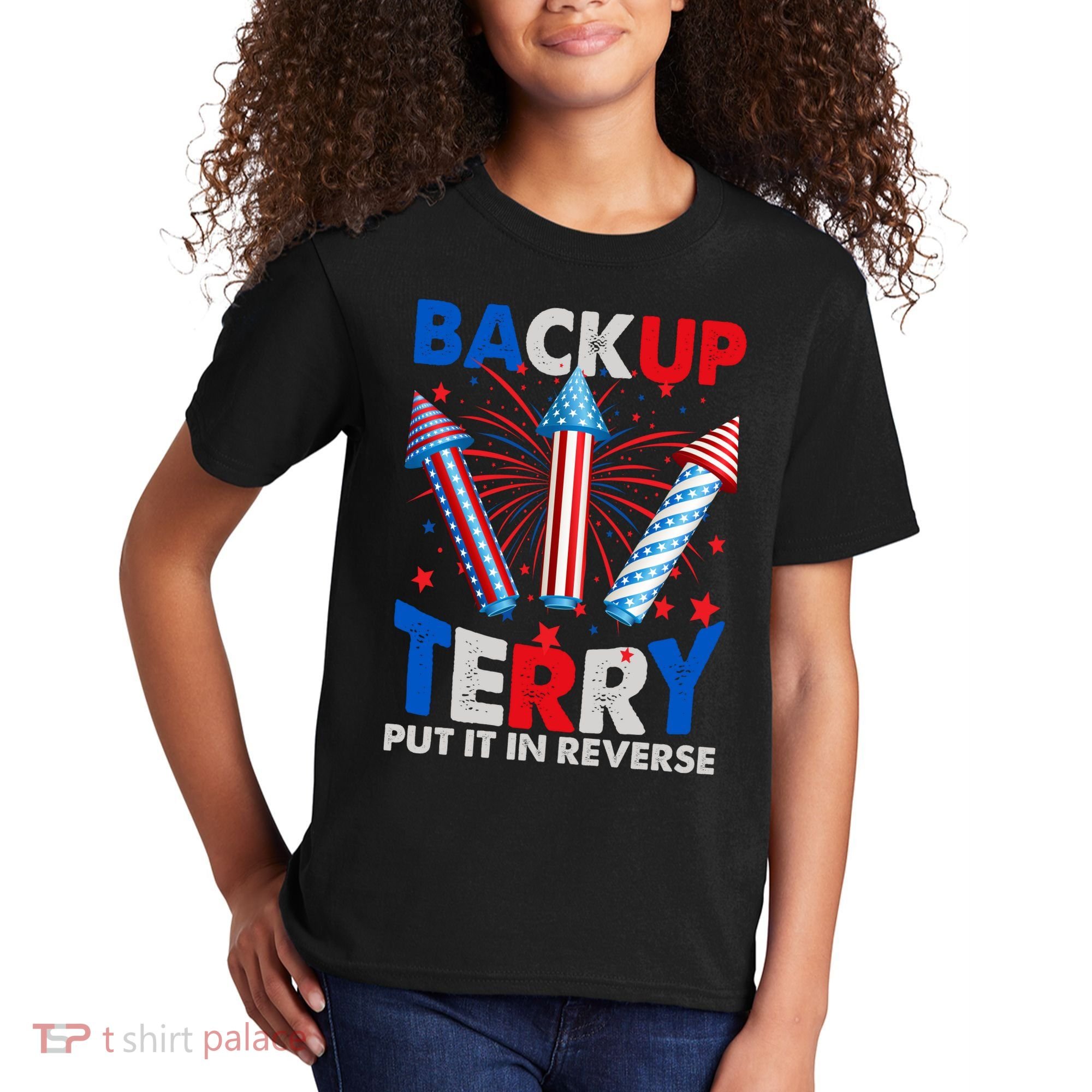 Fouth 4th Of July Back Up Terry Put It In Reverse Kids T-Shirt