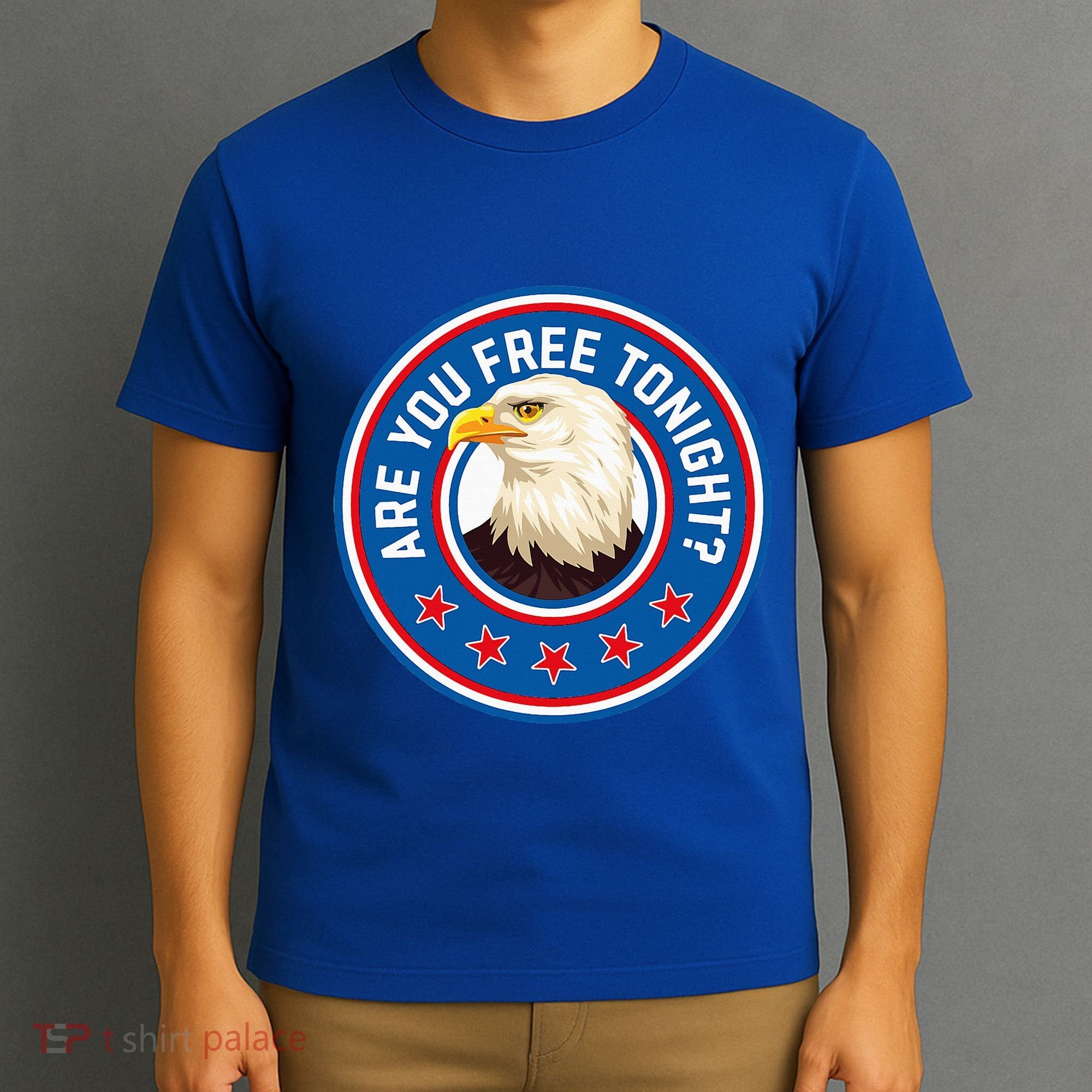 Funny 4th Of July Bald Eagle Are You Free Tonight Usa T-Shirt