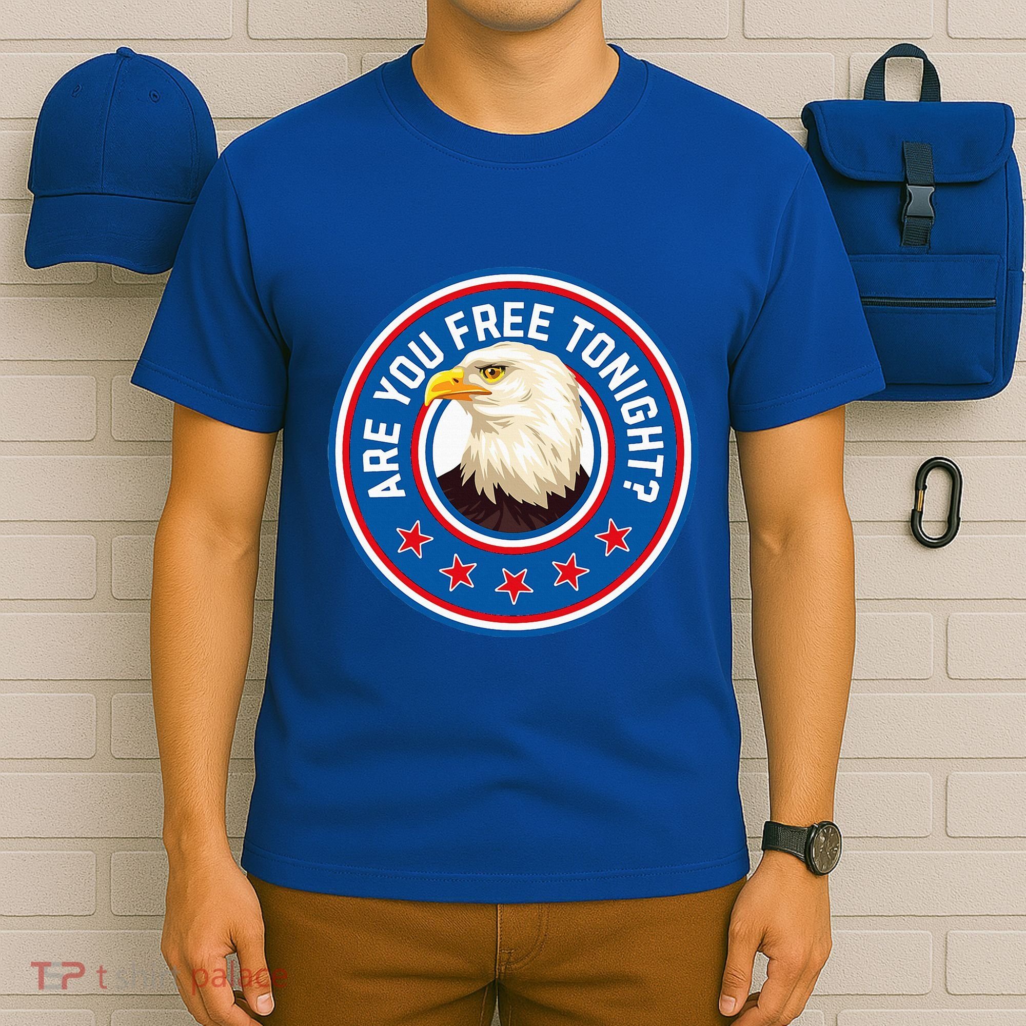 Funny 4th Of July Bald Eagle Are You Free Tonight Usa T-Shirt