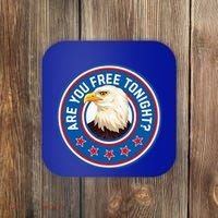 Funny 4th Of July Bald Eagle Are You Free Tonight Usa Coaster thumb 0