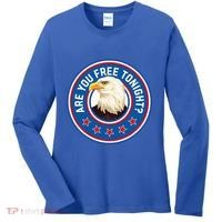 Funny 4th Of July Bald Eagle Are You Free Tonight Usa Women's Long Sleeve Shirt thumb 0