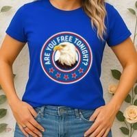 Funny 4th Of July Bald Eagle Are You Free Tonight Usa Women's T-Shirt thumb 2