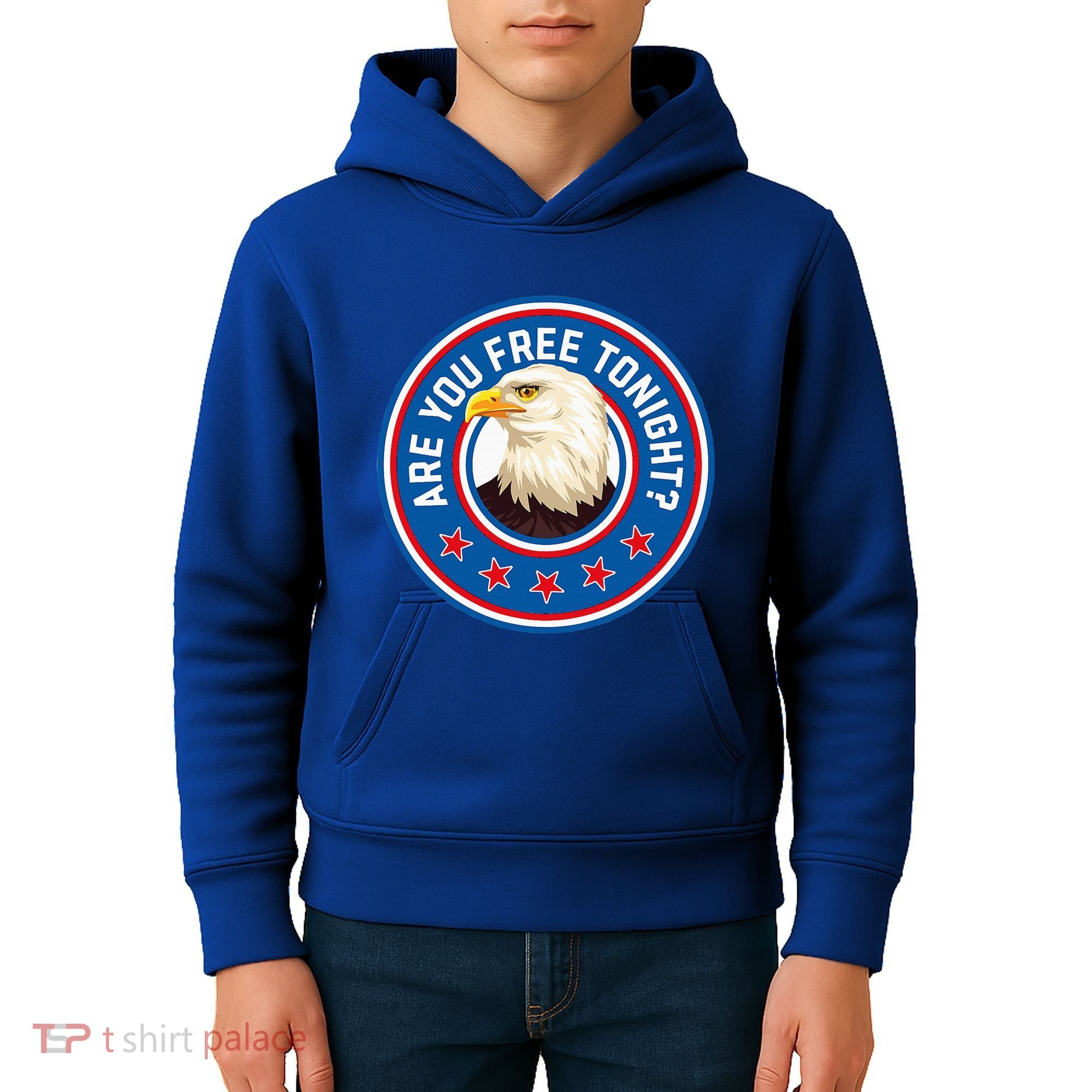 Funny 4th Of July Bald Eagle Are You Free Tonight Usa Kids Hoodie