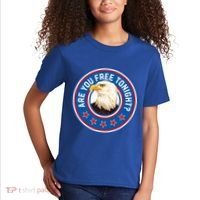 Funny 4th Of July Bald Eagle Are You Free Tonight Usa Kids T-Shirt thumb 2