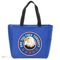 Funny 4th Of July Bald Eagle Are You Free Tonight Usa Tote Bag thumb 0