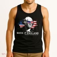 Funny 4th Of July George Washington 1776 Suck It England Tank Top thumb 3