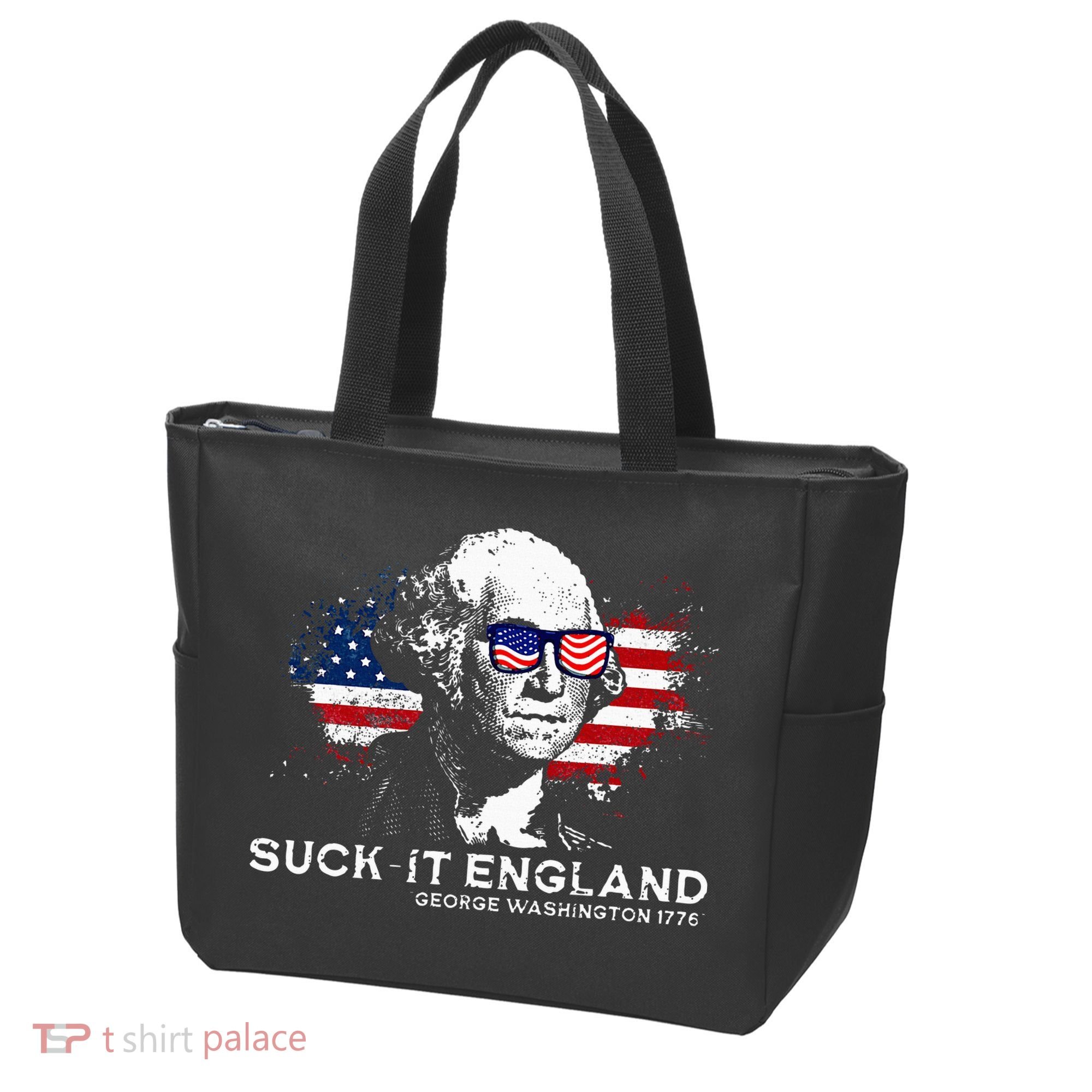 Funny 4th Of July George Washington 1776 Suck It England Tote Bag