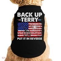 Fourth 4th Of July Back Up Terry Put It In Reverse USA Flag Doggie Tank thumb 0