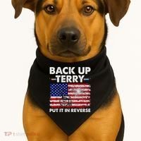 Fourth 4th Of July Back Up Terry Put It In Reverse USA Flag USA-Made Doggie Bandana thumb 1