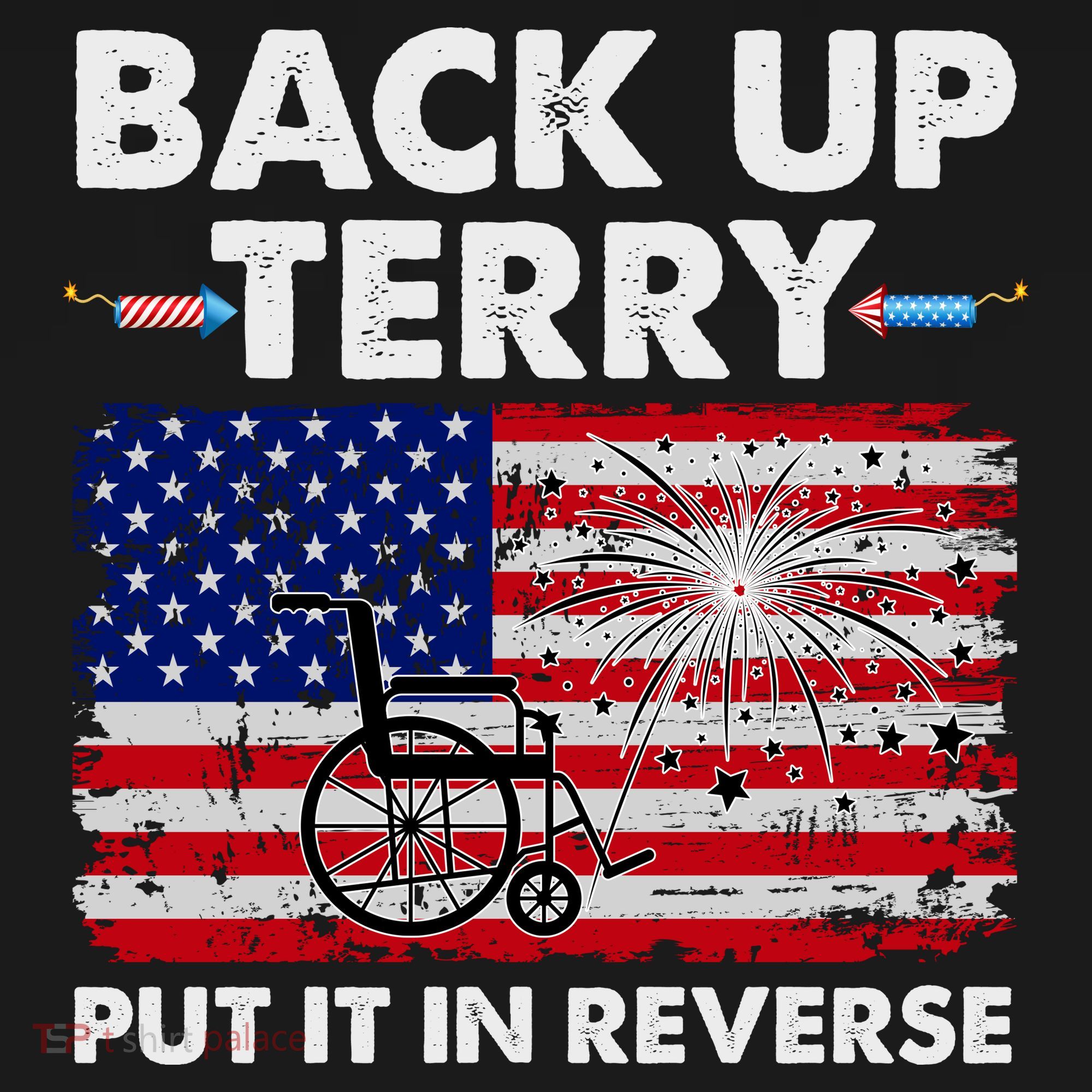 Fourth 4th Of July Back Up Terry Put It In Reverse USA Flag Sweatshirt