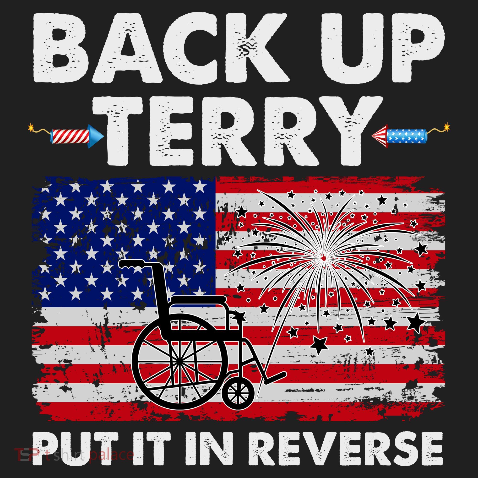 Fourth 4th Of July Back Up Terry Put It In Reverse USA Flag Hat