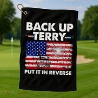 Fourth 4th Of July Back Up Terry Put It In Reverse USA Flag Golf Towel thumb 1