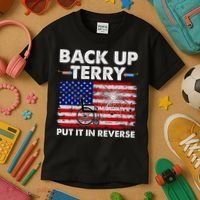 Fourth 4th Of July Back Up Terry Put It In Reverse USA Flag Kids T-Shirt thumb 3