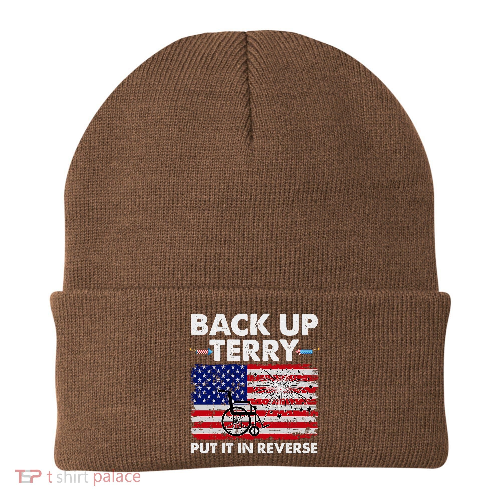 Fourth 4th Of July Back Up Terry Put It In Reverse USA Flag Beanie