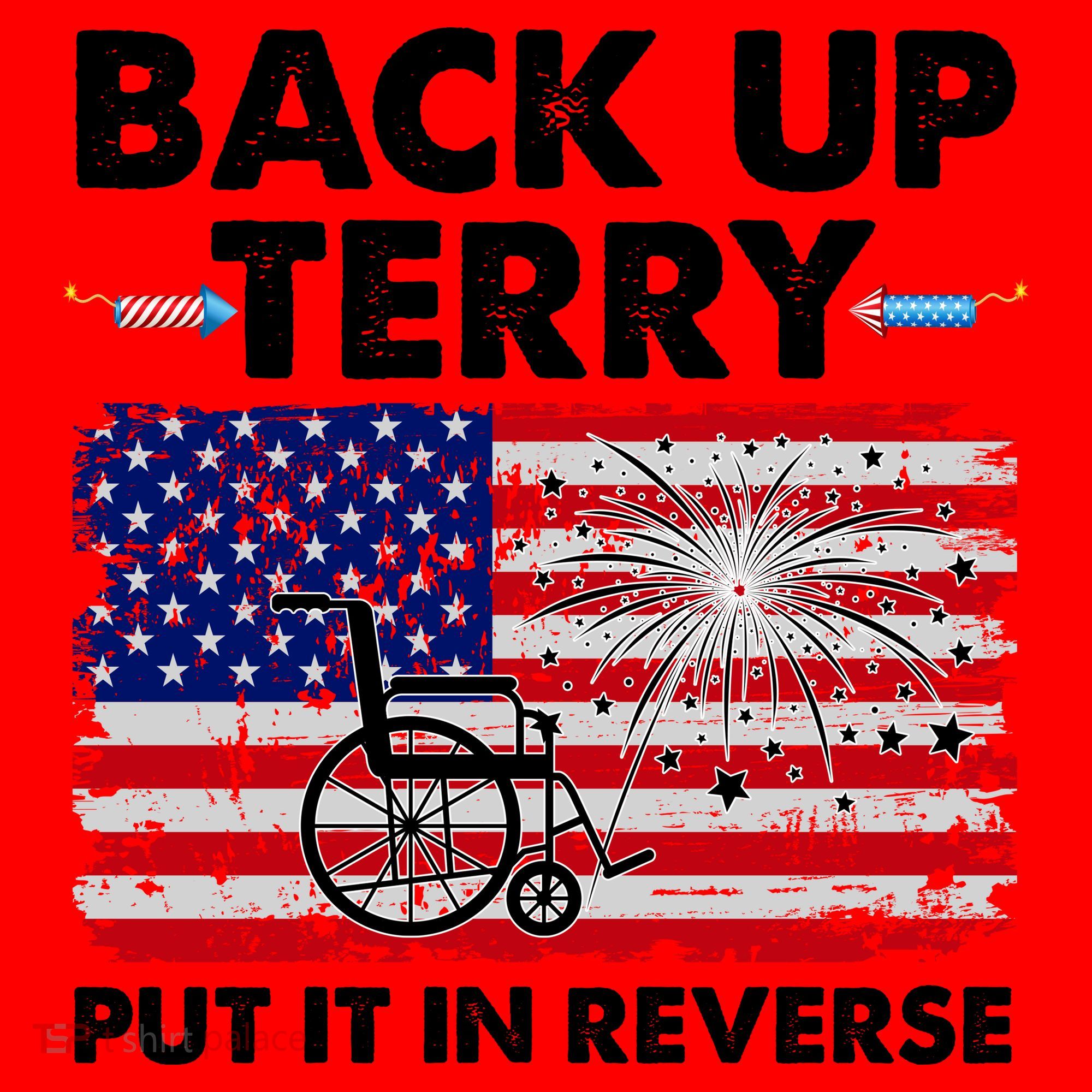 Fourth 4th Of July Back Up Terry Put It In Reverse USA Flag Santa Hat
