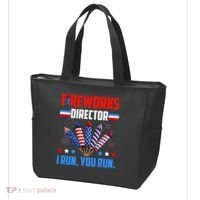 Funny 4th Of July Fireworks Director I Run You Run Tote Bag thumb 3
