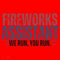 Funny 4th Of July Fireworks Assistant We Run You Run Santa Hat thumb 1