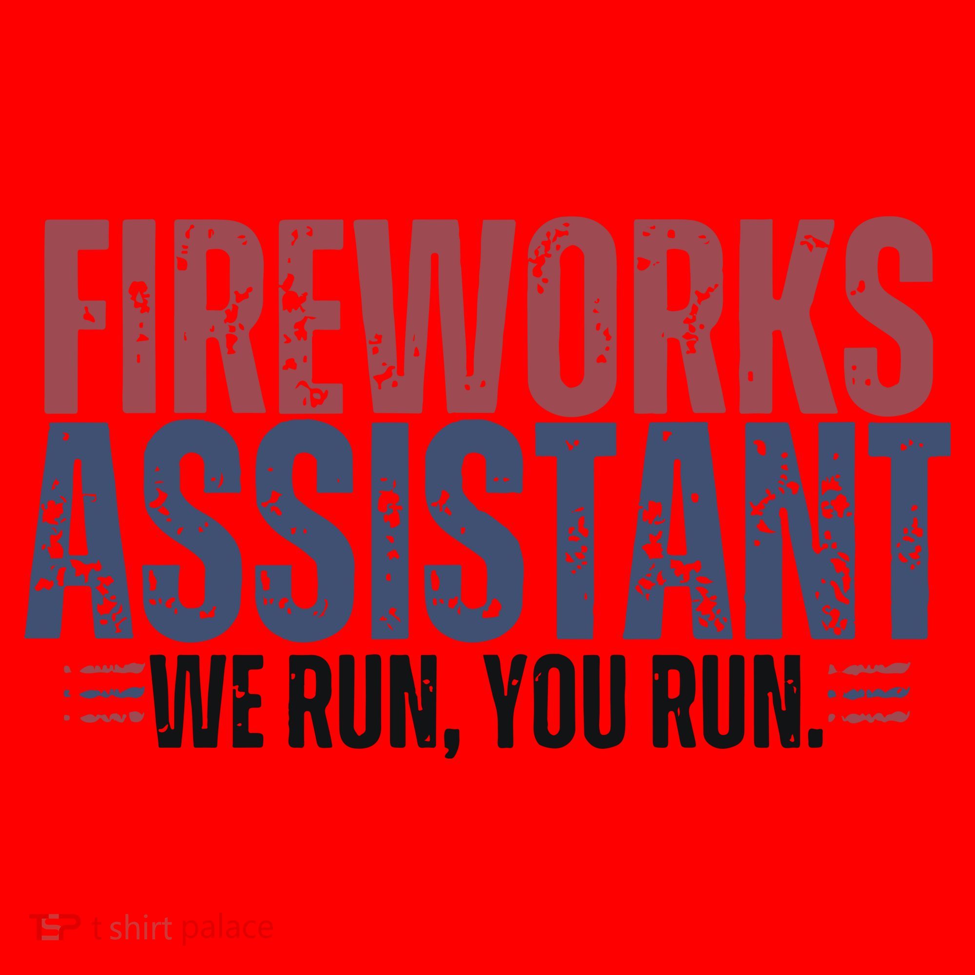 Funny 4th Of July Fireworks Assistant We Run You Run Santa Hat