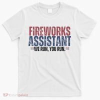 Funny 4th Of July Fireworks Assistant We Run You Run T-Shirt thumb 0