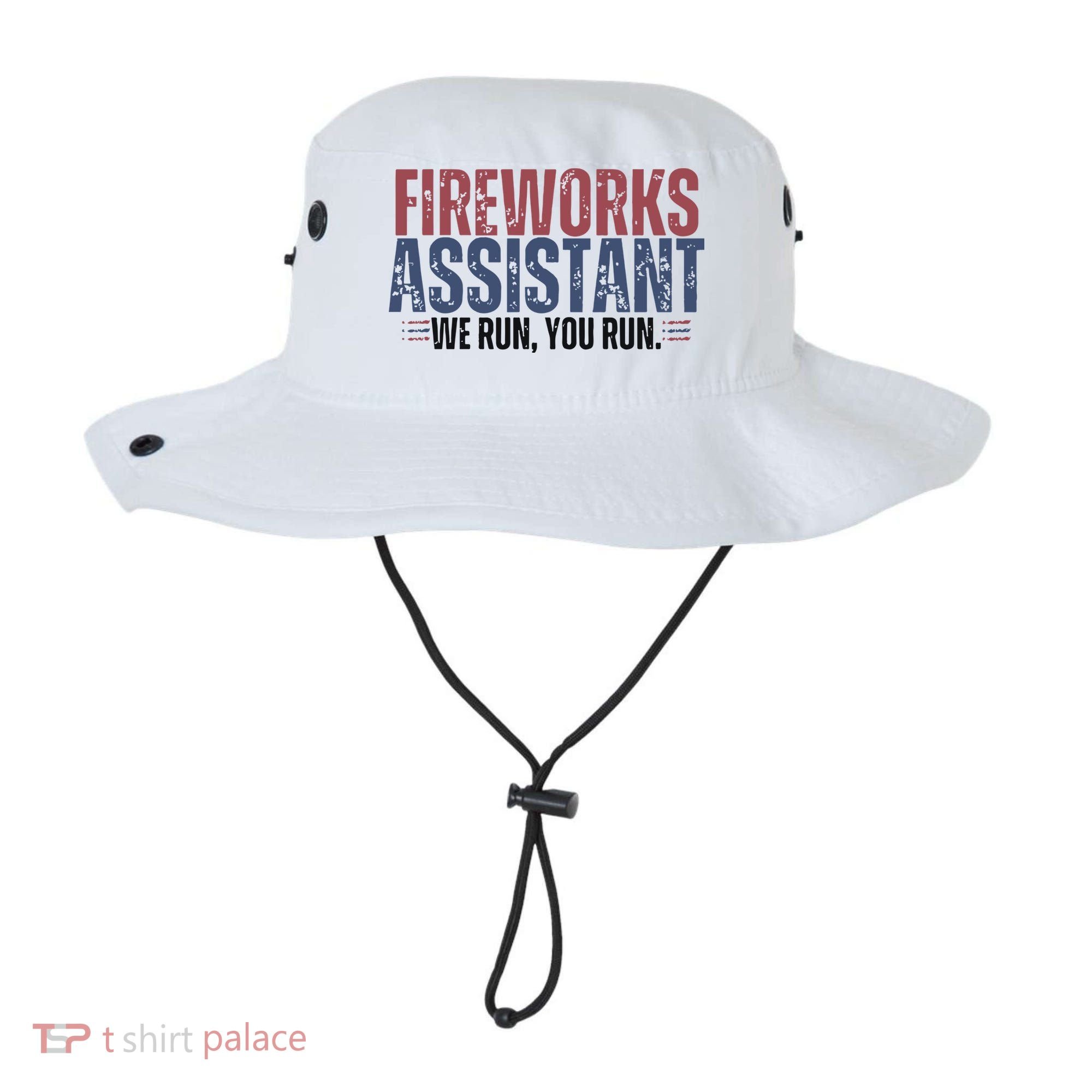 Funny 4th Of July Fireworks Assistant We Run You Run Bucket Hat