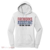 Funny 4th Of July Fireworks Assistant We Run You Run Women's Hoodie thumb 0