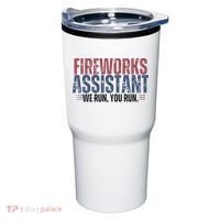Funny 4th Of July Fireworks Assistant We Run You Run Tumbler thumb 0