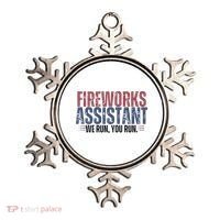 Funny 4th Of July Fireworks Assistant We Run You Run Ornament thumb 0