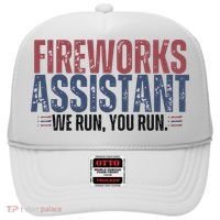 Funny 4th Of July Fireworks Assistant We Run You Run Hat thumb 0