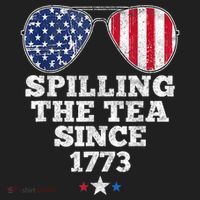 Funny 4th Of July Spilling The Tea Since 1773 American Flag Hat thumb 2