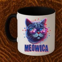 Funny 4th Of July Meowica Fireworks Cat Coffee Mug thumb 2