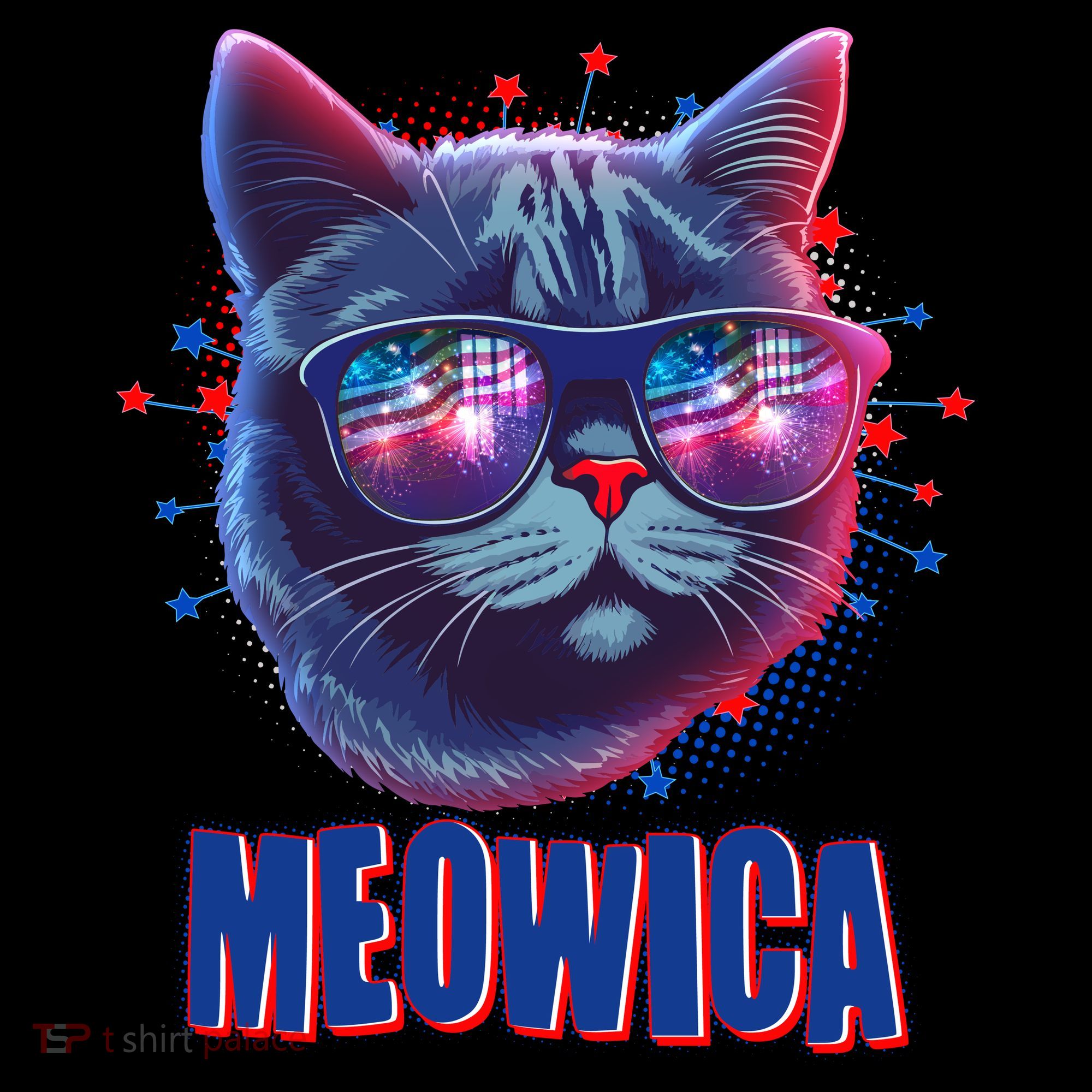 Funny 4th Of July Meowica Fireworks Cat Coffee Mug