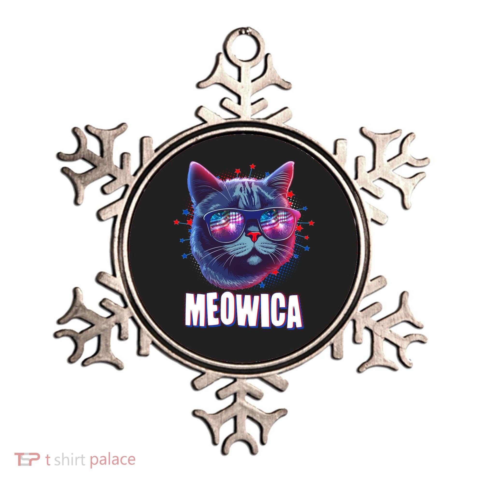 Funny 4th Of July Meowica Fireworks Cat Ornament