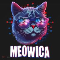Funny 4th Of July Meowica Fireworks Cat Ornament thumb 1