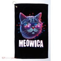 Funny 4th Of July Meowica Fireworks Cat Golf Towel thumb 0