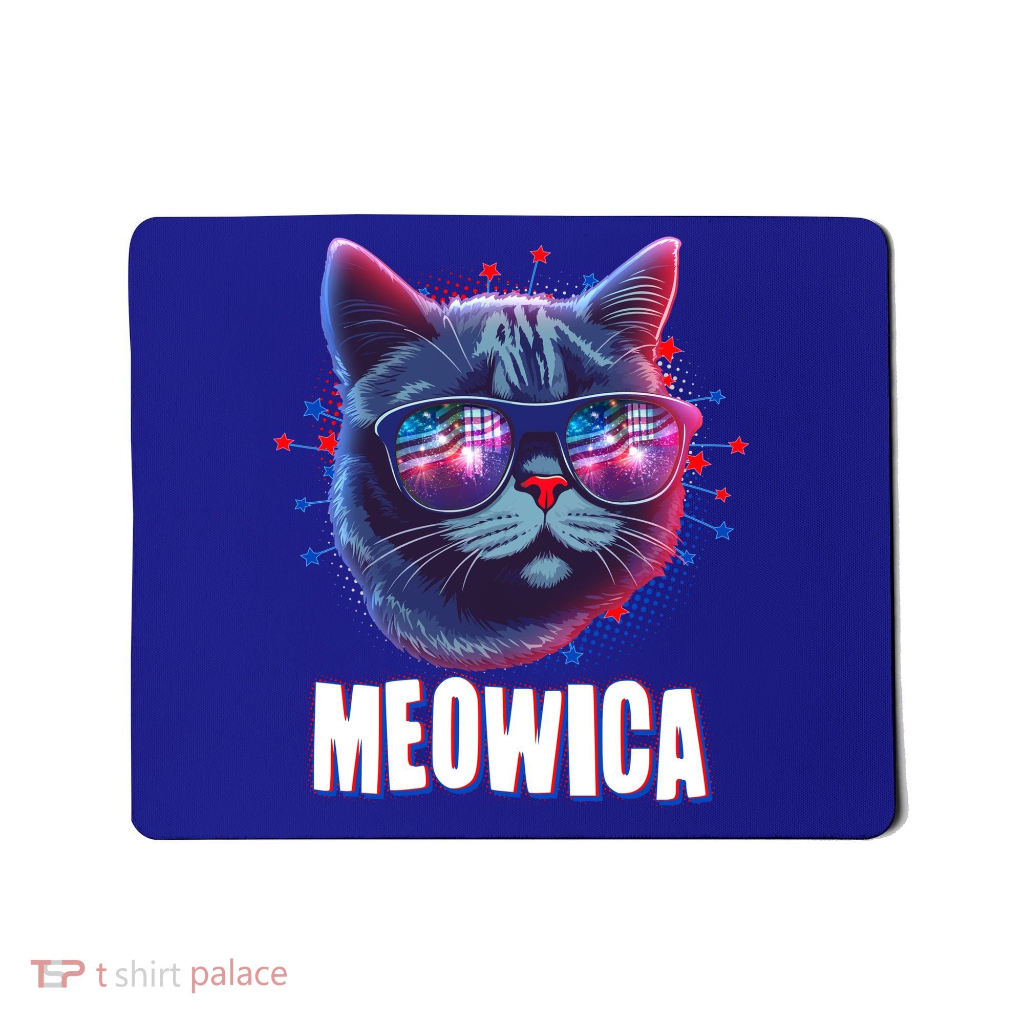 Funny 4th Of July Meowica Fireworks Cat Mousepad