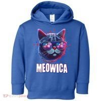 Funny 4th Of July Meowica Fireworks Cat Toddler Hoodie thumb 0