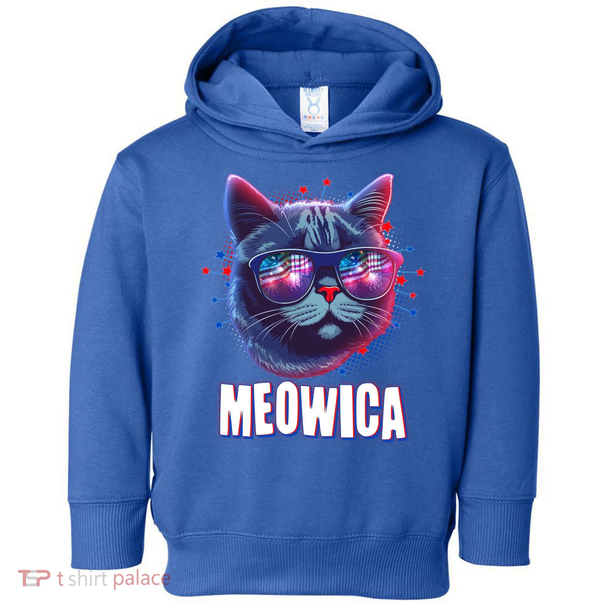 Funny 4th Of July Meowica Fireworks Cat Toddler Hoodie