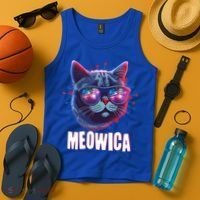 Funny 4th Of July Meowica Fireworks Cat Tank Top thumb 4