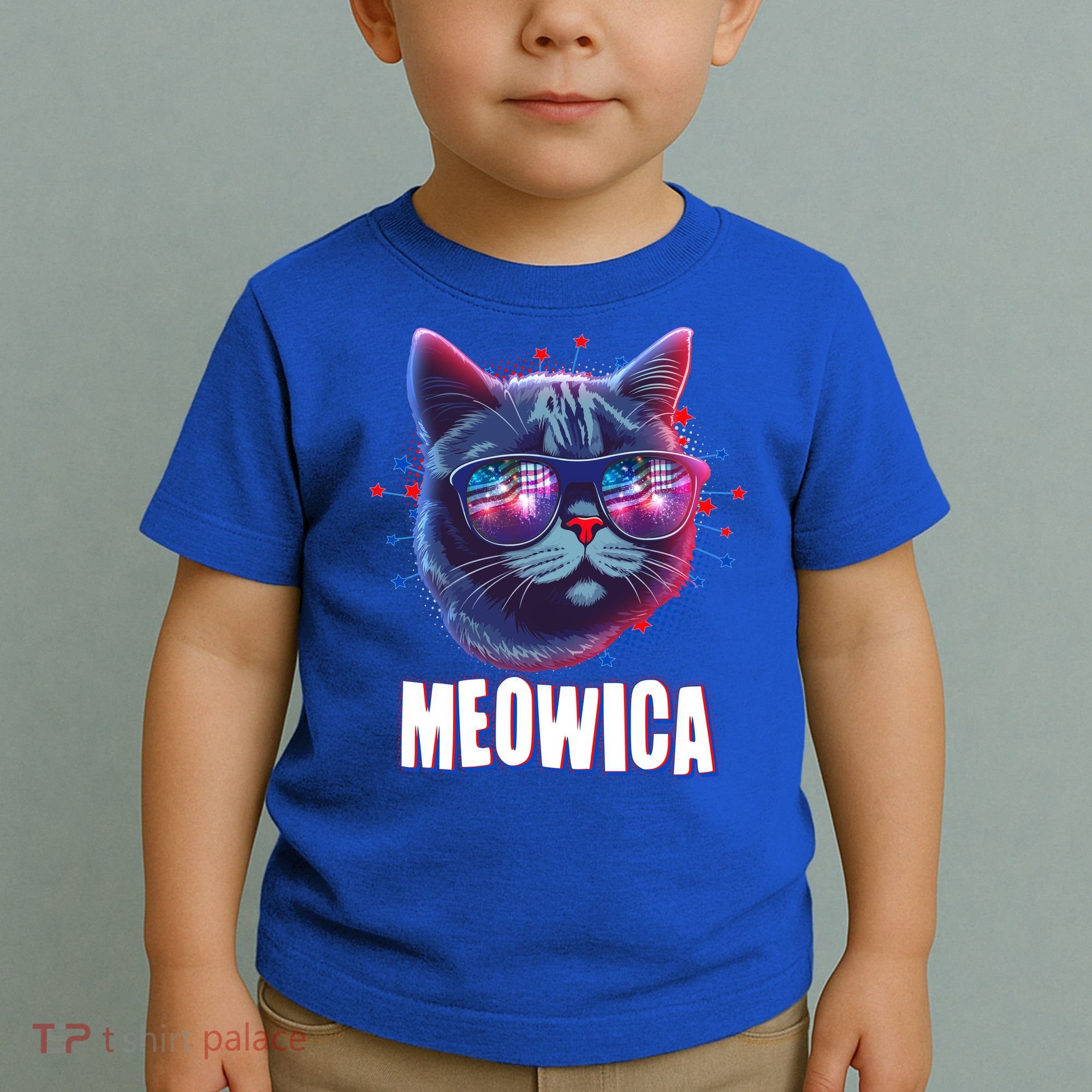 Funny 4th Of July Meowica Fireworks Cat Toddler T-Shirt