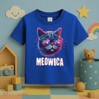 Funny 4th Of July Meowica Fireworks Cat Toddler T-Shirt thumb 3