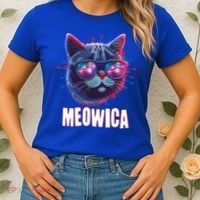 Funny 4th Of July Meowica Fireworks Cat Women's T-Shirt thumb 2