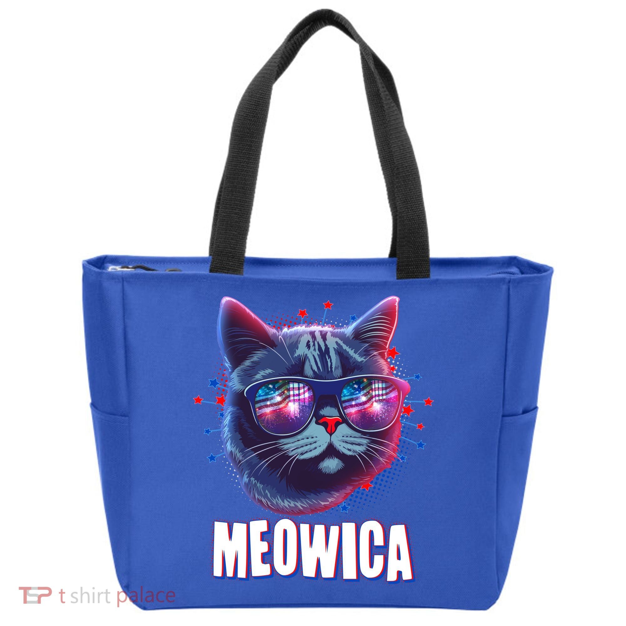 Funny 4th Of July Meowica Fireworks Cat Tote Bag