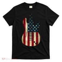 Funny 4th Of July American Flag Guitar Patriotic Gift T-Shirt thumb 0