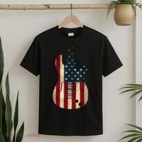 Funny 4th Of July American Flag Guitar Patriotic Gift T-Shirt thumb 2